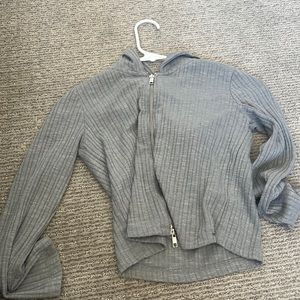 Grey cropped zip up jacket